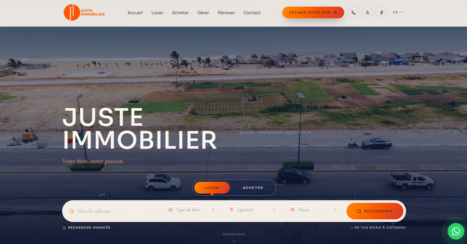 Capture du site Juste Immobilier
